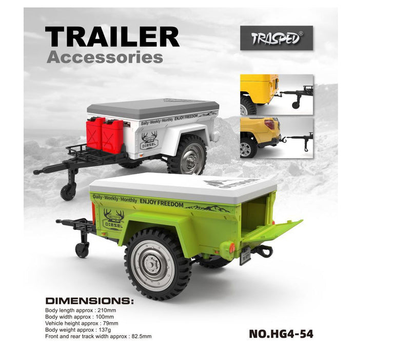 SUZUKI JIMNY HG4-210 RC CAR 1/16 4WD 2.4G LED LIGHT & TOWING HOOK OF THE TRAILER GREEN