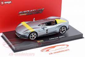 BBURAGO SIGNATURE SERIES 1/43 SCALE FERRARI MONZA SP1 DIECAST CAR MODEL  (GREY )