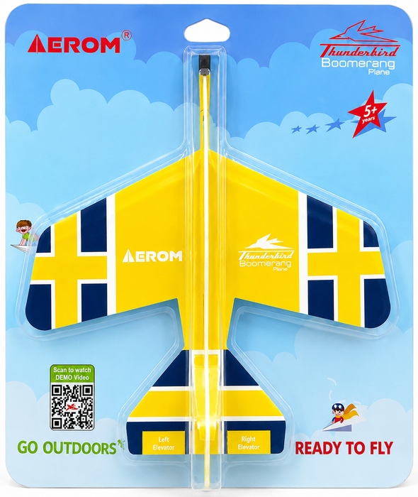 AEROM THUNDERBIRD BOOMERANG PLANE READY TO FLY YELLOW