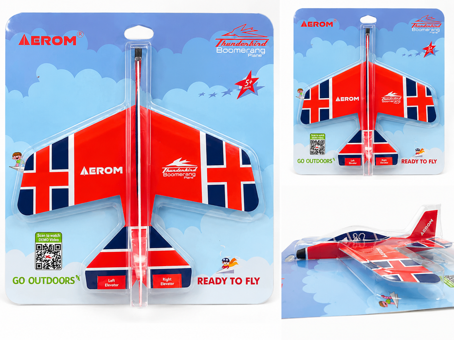 AEROM THUNDERBIRD BOOMERANG PLANE READY TO FLY RED