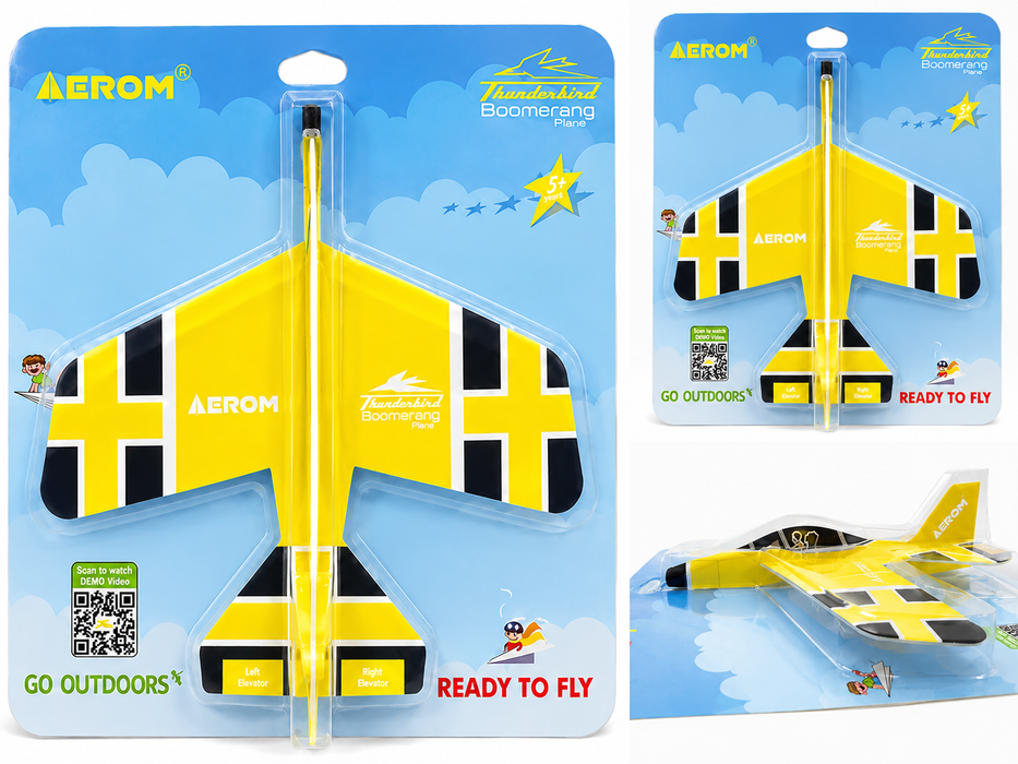 AEROM THUNDERBIRD BOOMERANG PLANE READY TO FLY YELLOW