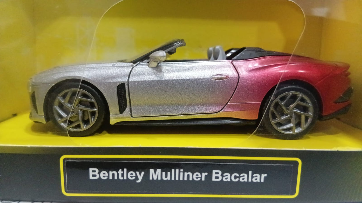 CCA 1:36 12016 BENTLEY MULLINER BACALAR SILVER RED DIECAST MODEL