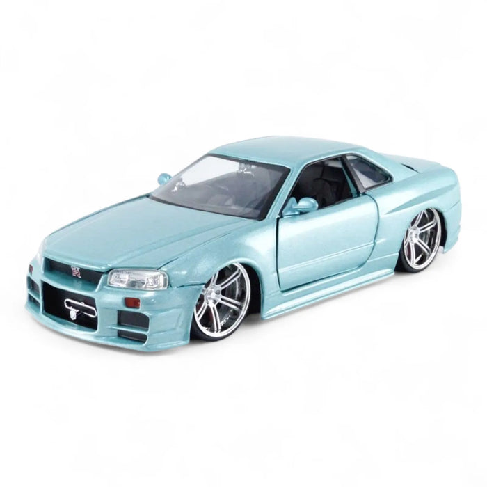JADA NISSAN SKYLINE GT-R BNR GREEN  DIECAST CAR MODEL
