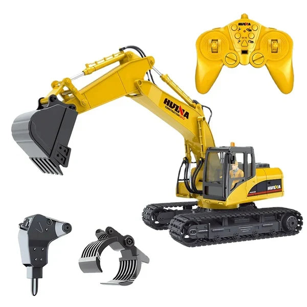 Huina 1535 1:14 Scale RC Excavator Construction Set – Heavy-Duty Remote Control Engineering Vehicle