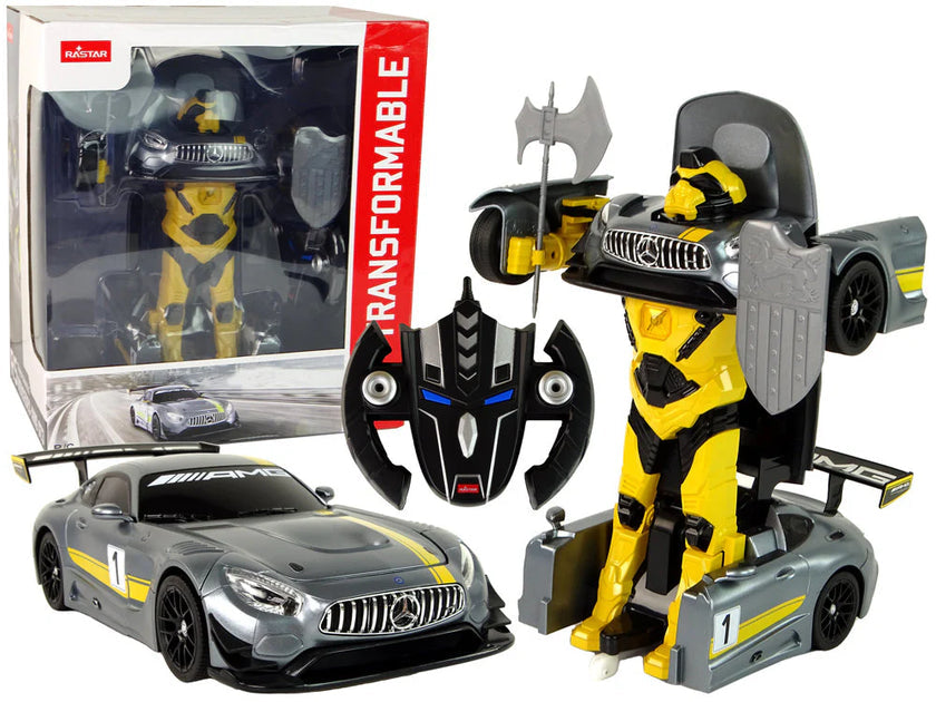 RASTAR MERCEDES AMG GT3 74800 1/14 RC 2 IN 1 RS TRANSFORMABLE (YELLOW)