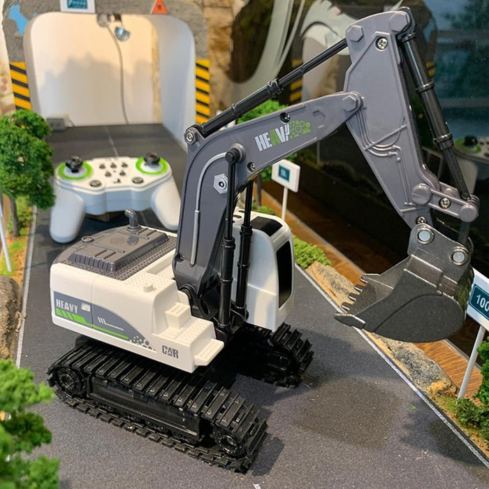 REMOTE CONTROL JCB- 11 CHANNEL METAL SHOVEL RC EXCAVATOR WITH MUSIC, 1:24 RC CONSTRUCTION VEHICLES WITH 2 BATTERIES