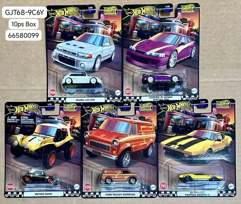 Imported Hot Wheels Premium Boulevard Assorted Vehicle Mini Car - 10 Pcs
