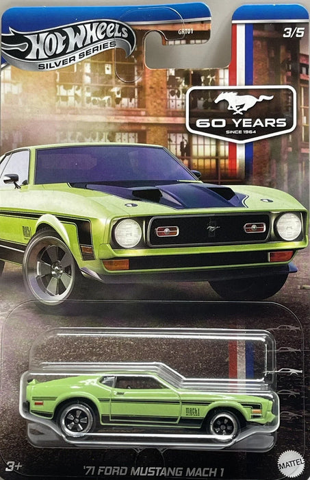 HOT WHEELS 71 FORD MUSTANG MACH 1 SILVER SERIES(9C6M)