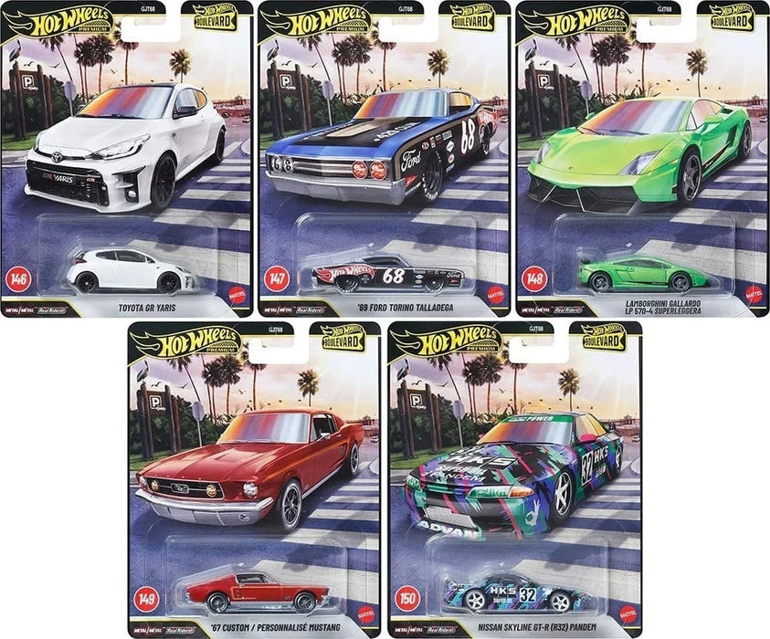 Imported Hot Wheels Premium Boulevard Assorted Vehicle Mini Car - 10 Pcs
