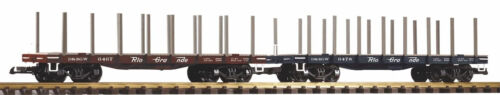 PIKO 38778 D&RGW FLATCAR - BLACK 1 SET PACK OF 2