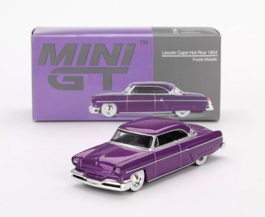 MINI GT 1/64 SCALE LINCOLN CAPRI HOT ROD 1954 PURPLE METALLIC NO:757