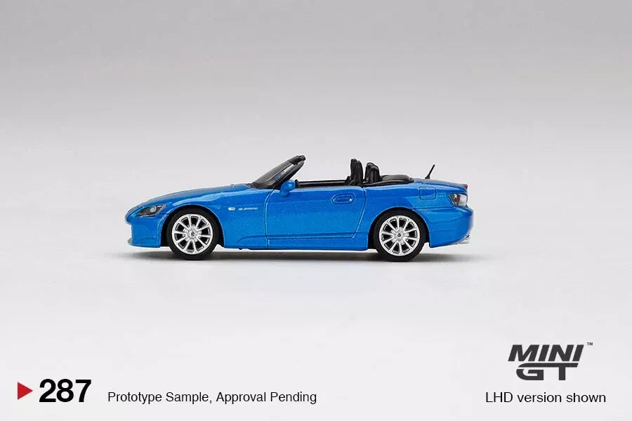 MINI GT HONDA S2000 (BERMUDA BLUE PEARL) 1/64 SCALE NO:287