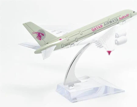 AIRPLANE DIECAST METAL QATAR A380 16CM