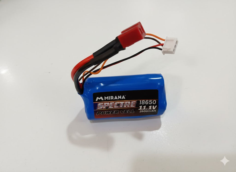 11.1V 3S 18650  BATTERY WITH T CONNECTOR MIRANA SPECTRE MT-101106