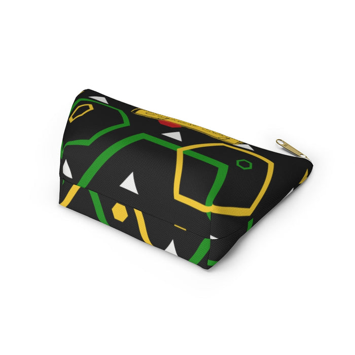 Guyanese Swag Ice Gold Green Accessory Pouch w T-bottom