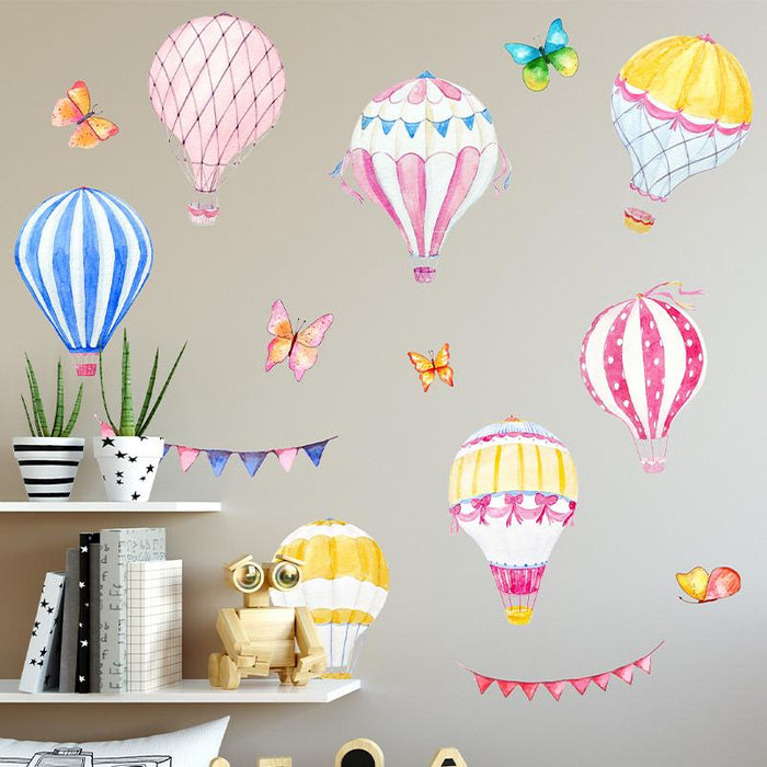 Cute Aquarelle Balloons and Butterflies