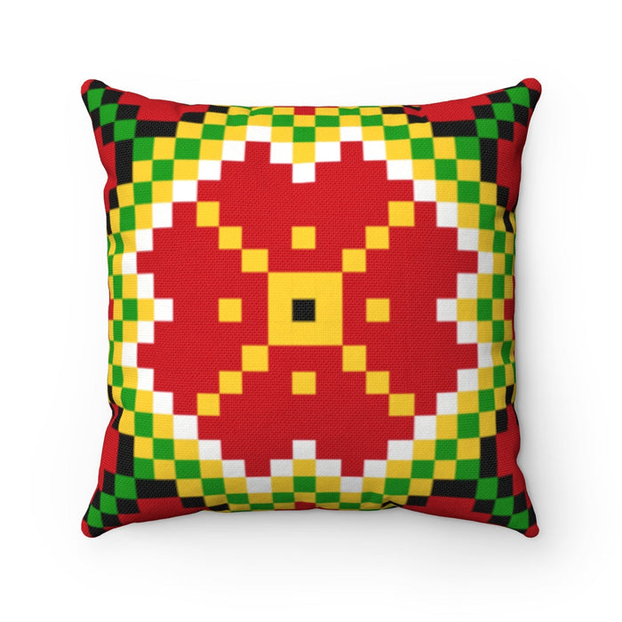 Guyanese Swag Abstract Ice Gold Green Spun Polyester Square Pillow