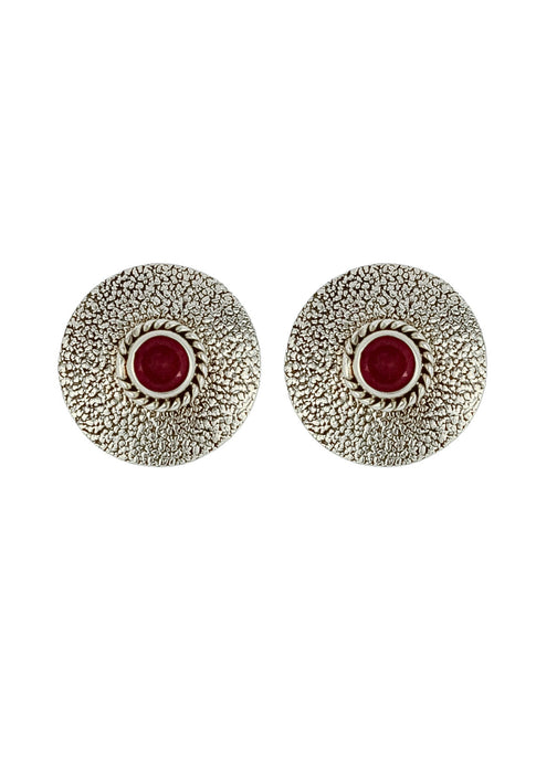 Shield Silver Earrings by Bombay Sunset