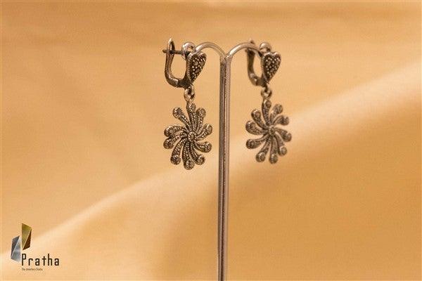 Marcasite Flower Earrings