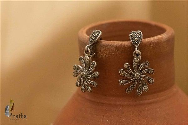 Marcasite Flower Earrings