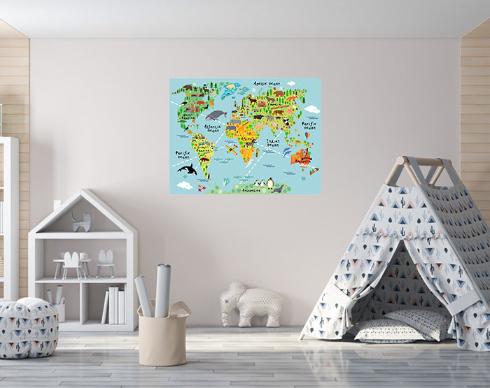 MAP WALL DECALS, KIDS WALL STICKERS, WALL DECOR