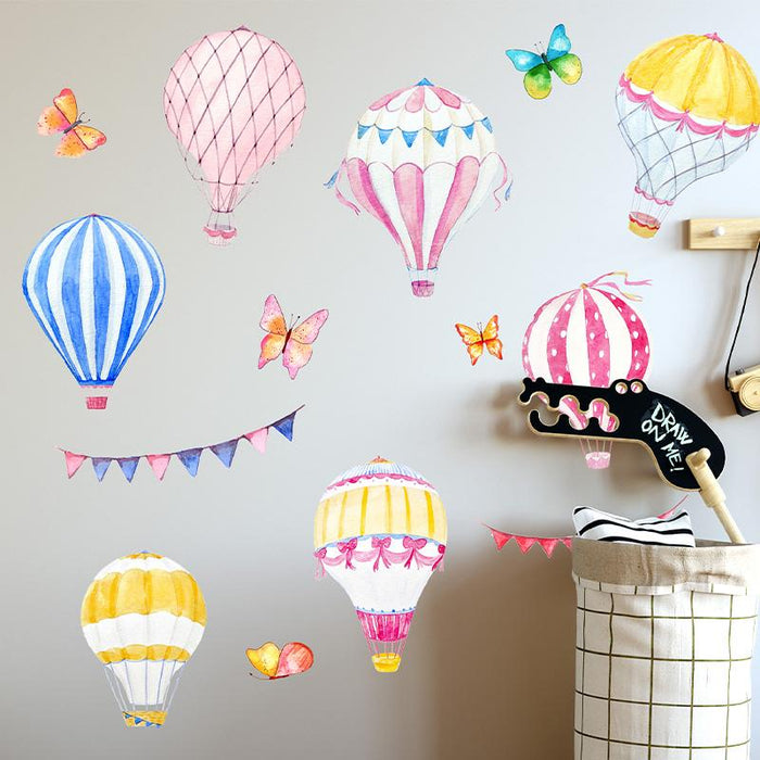 Cute Aquarelle Balloons and Butterflies