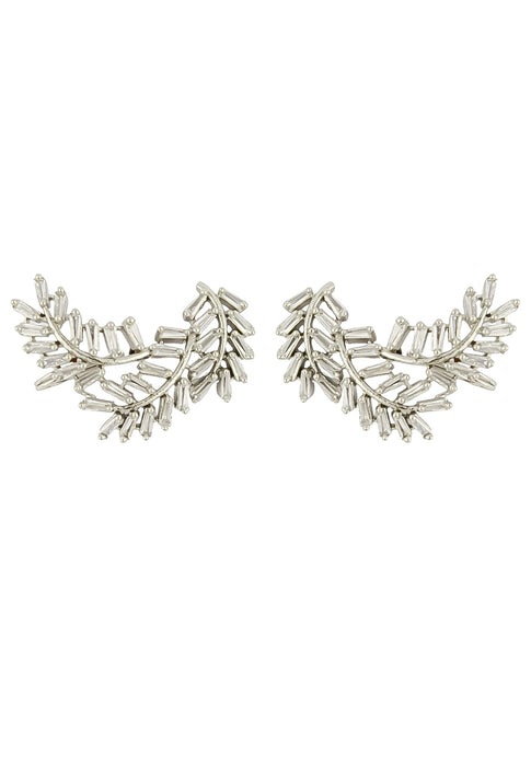 Silver Leaf Climber Earrings by Bombay Sunset