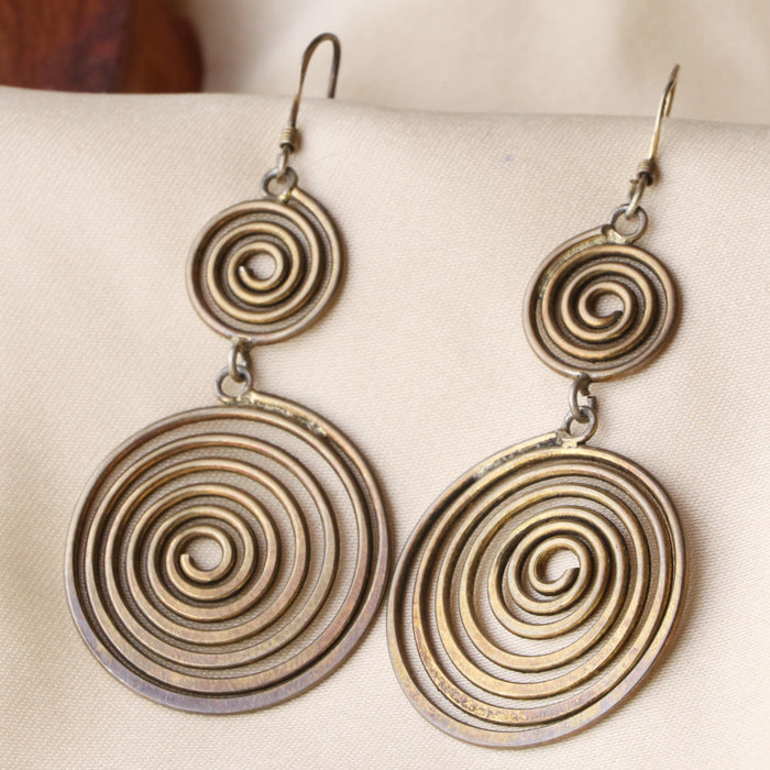 Rustic Dual Tone Earrings