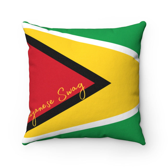 Guyana Flag Spun Polyester Square Pillow