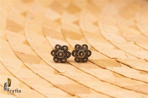 Marcasite Round Flower Studds