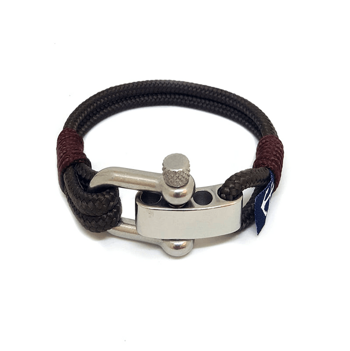 Adjustable Shackle Brown Nautical Bracelet