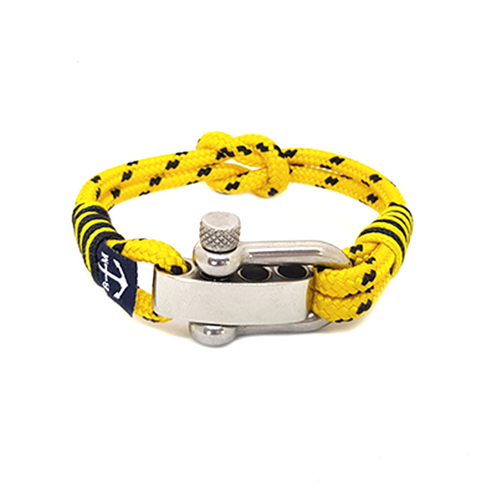 Adjustable Shackle Yellow Dotted Nautical Bracelet