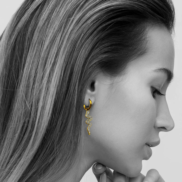 FANG Zirconia Serpent Drop Earrings