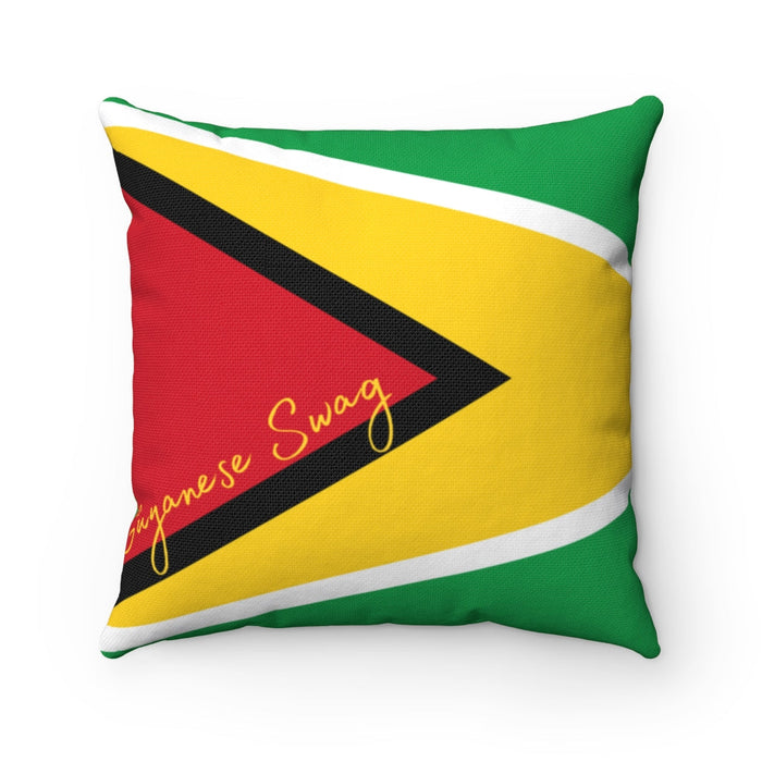 Guyana Flag Spun Polyester Square Pillow