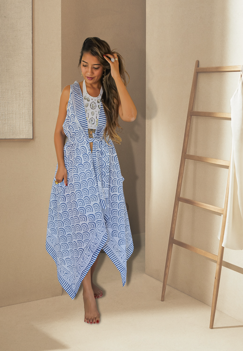 Blue Mykonos Boho Dress by Bombay Sunset