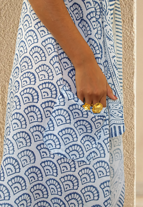 Blue Mykonos Boho Dress by Bombay Sunset