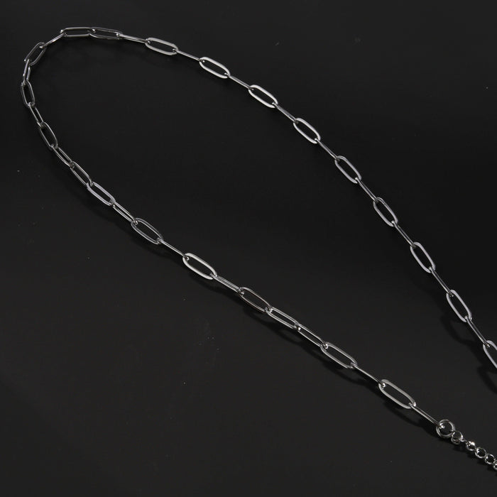 PALERMO Essential Silver Chain Link Paper-Clip Necklace