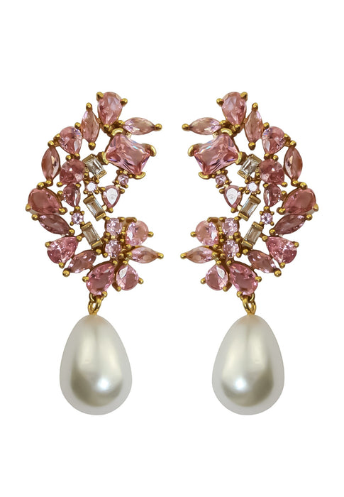 Golden Frosty Pearl Earrings by Bombay Sunset