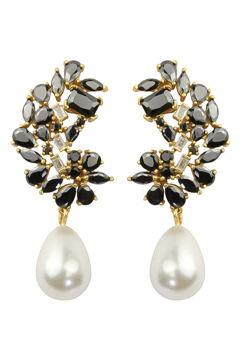 Golden Frosty Pearl Earrings by Bombay Sunset