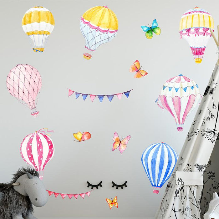 Cute Aquarelle Balloons and Butterflies