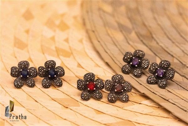 Marcasite Flower Studds