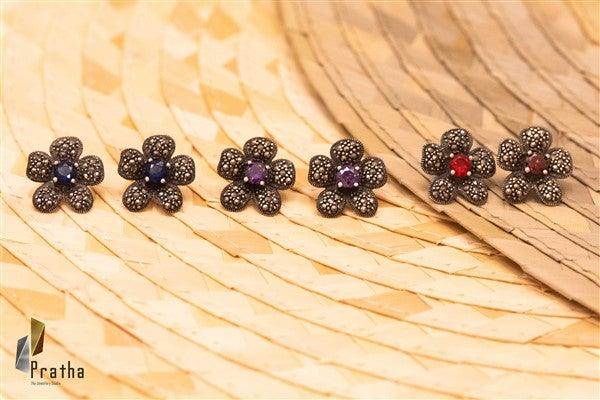 Marcasite Flower Studds