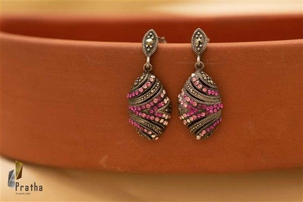 Marcasite - Pink Earrings