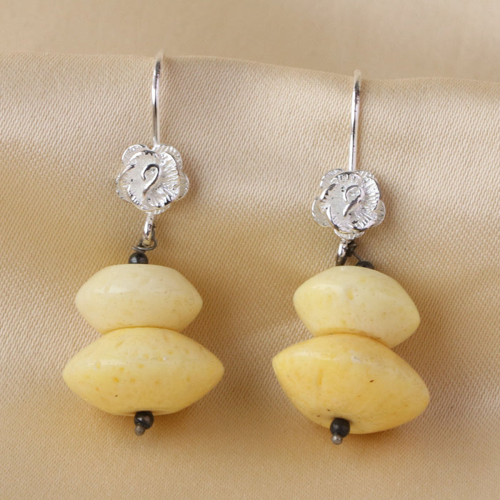 Yellow Beads Earrings