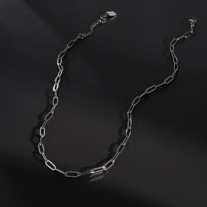 PALERMO Essential Silver Chain Link Paper-Clip Necklace