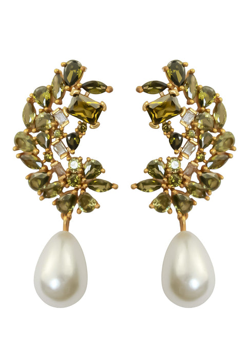 Golden Frosty Pearl Earrings by Bombay Sunset