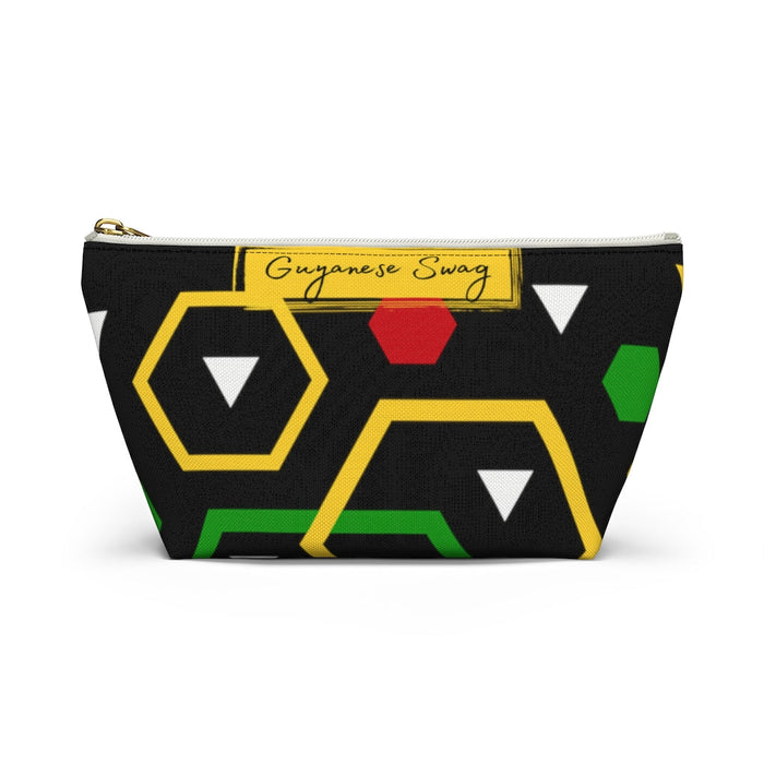 Guyanese Swag Ice Gold Green Accessory Pouch w T-bottom