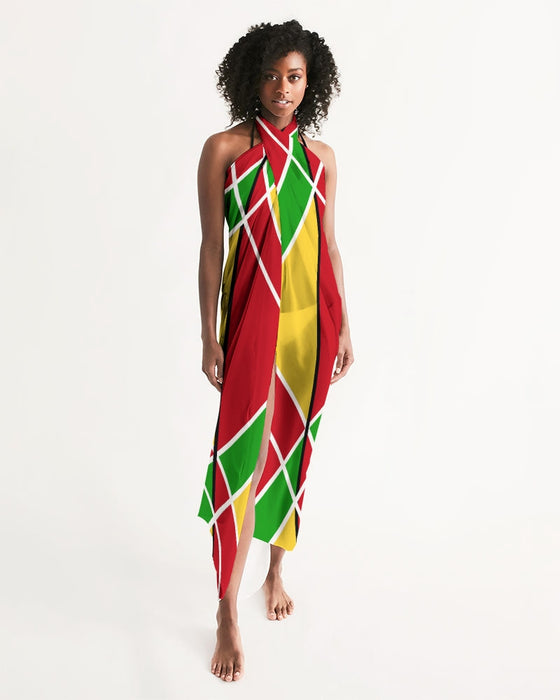 Guyanese Swag Ice Gold Green Swim Cover Up