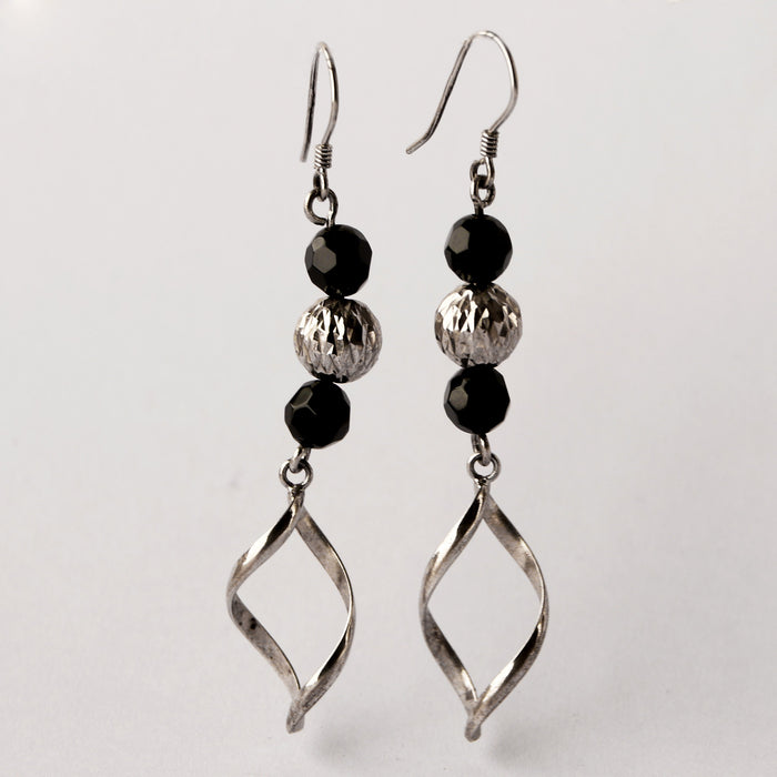 Fancy Black Beads Earrings