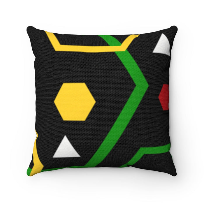Guyanese Swag Abstract Art Ice Gold Green Spun Polyester Square Pillow
